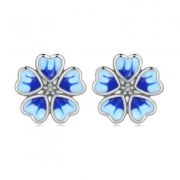 Cercei argint Vintage Blue Flower